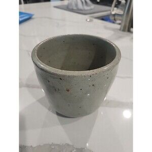Handmade Studio Pottery Bowl/Pot/Planter.  Gray Speckled Glazed, Unsigned Farm
